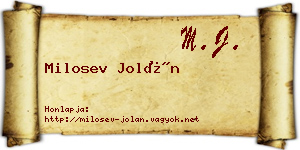 Milosev Jolán névjegykártya